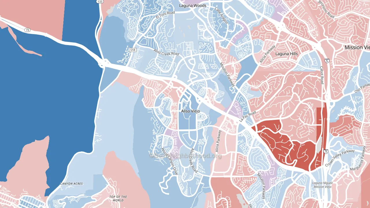 92656, CA block-group political-lean map