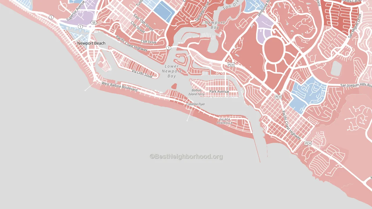 92661, CA block-group political-lean map