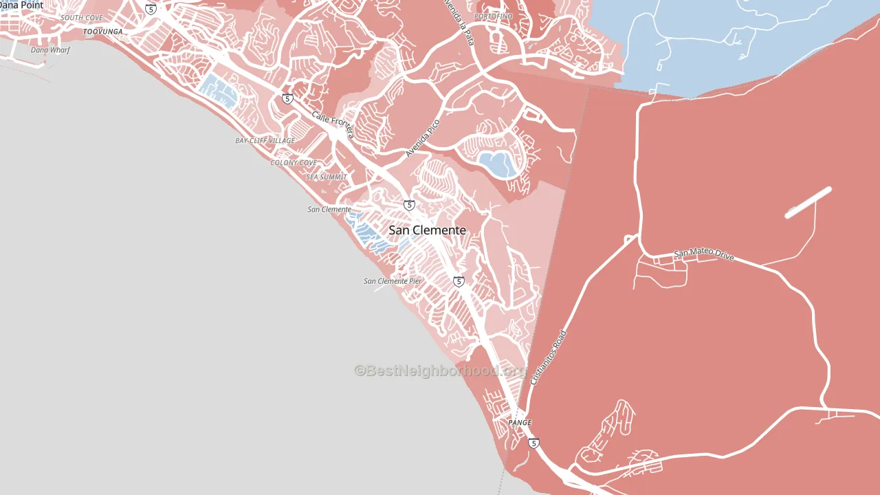 92672, CA block-group political-lean map