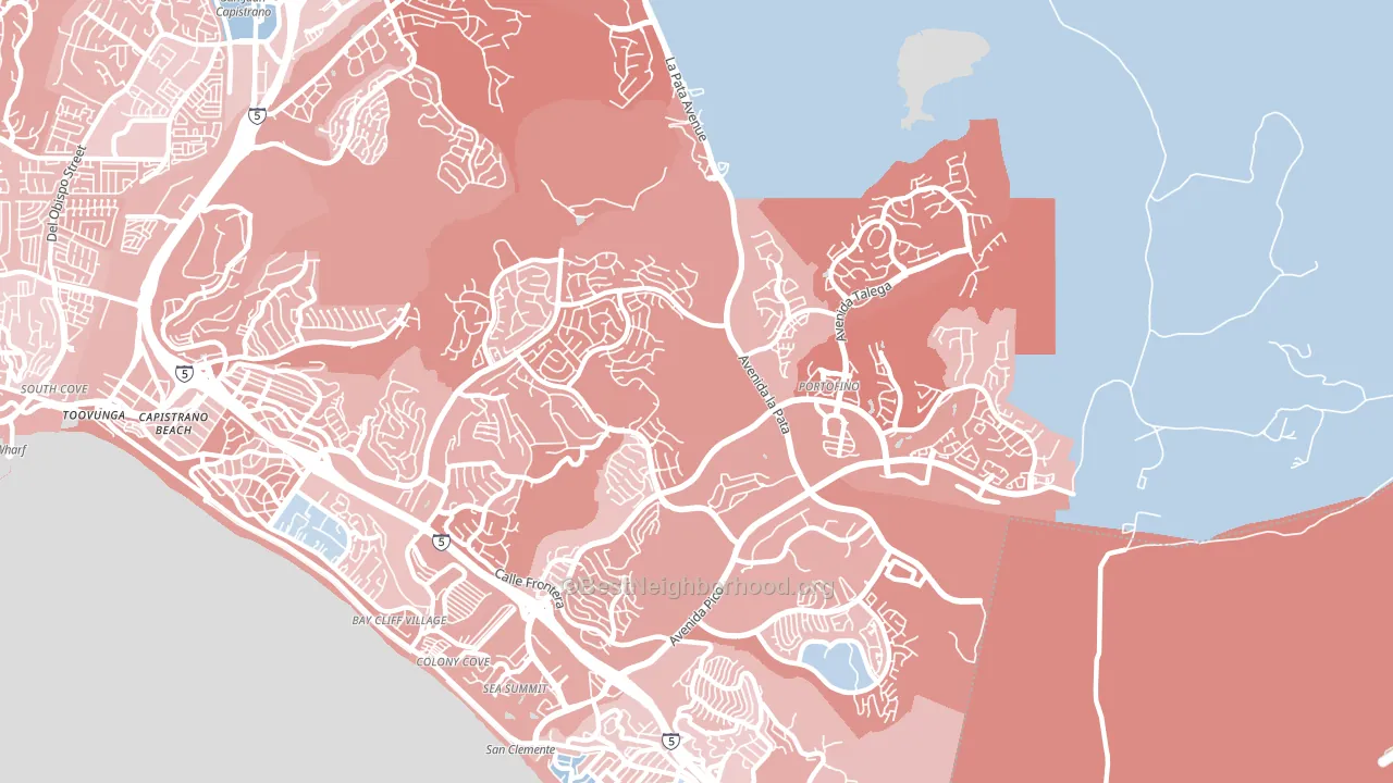 92673, CA block-group political-lean map