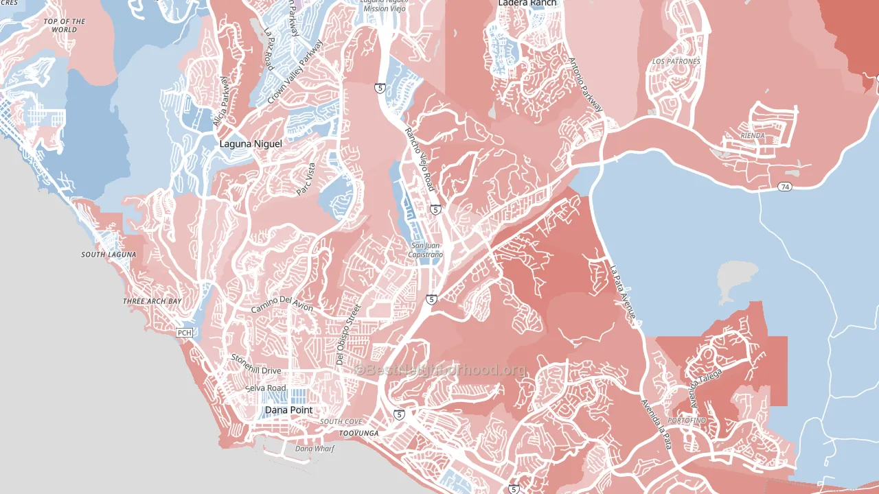 92675, CA block-group political-lean map