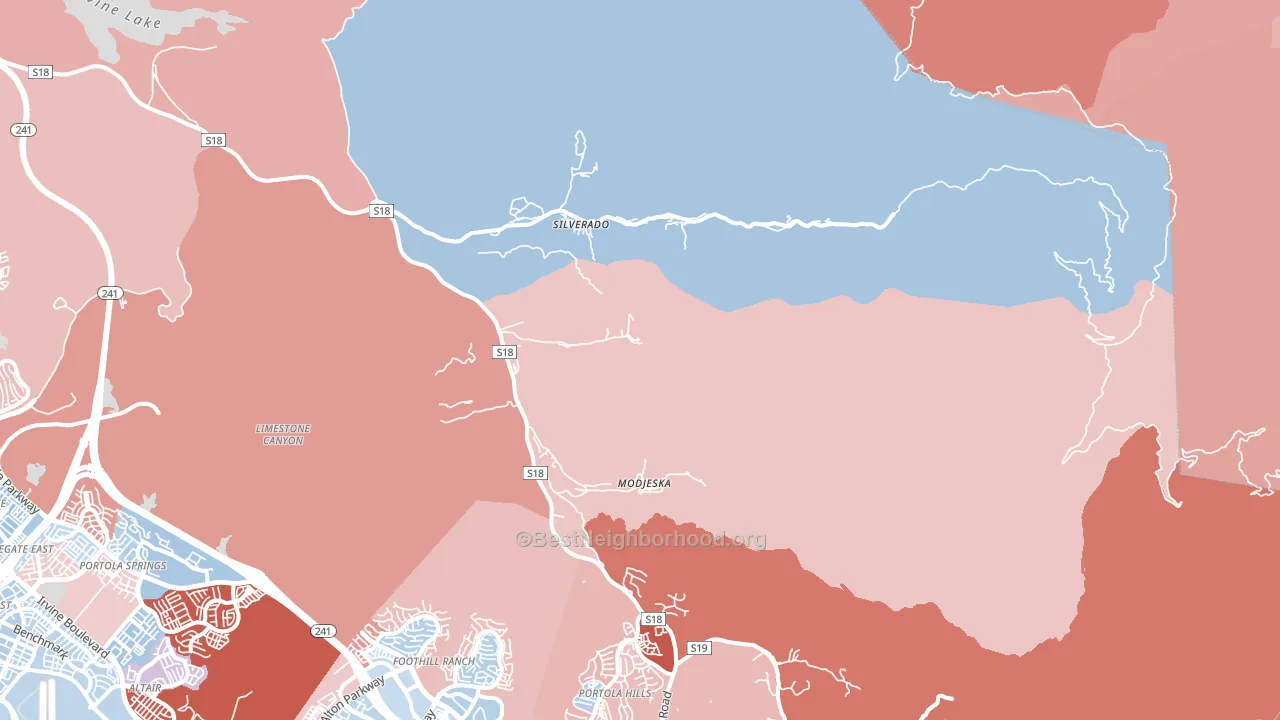 92676, CA block-group political-lean map
