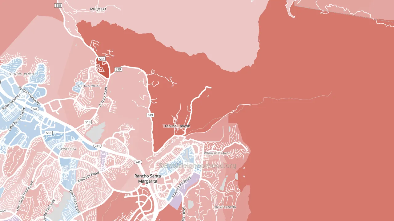 92678, CA block-group political-lean map