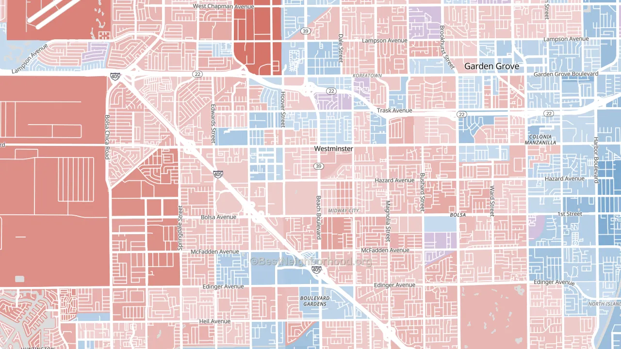 92683, CA block-group political-lean map