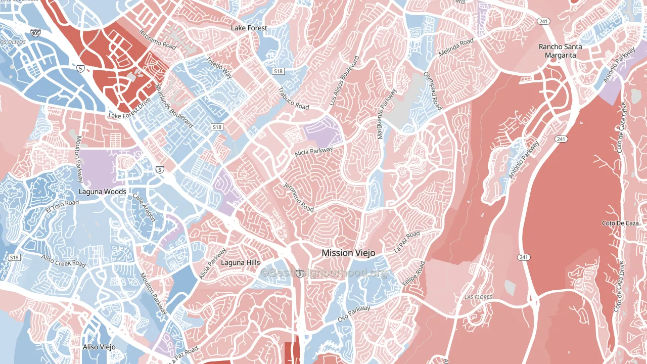 92691, CA block-group political-lean map