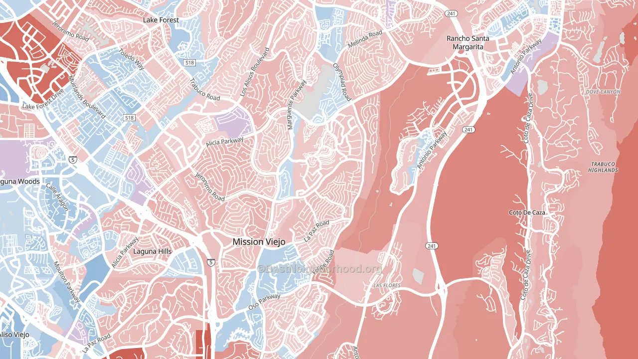 92692, CA block-group political-lean map