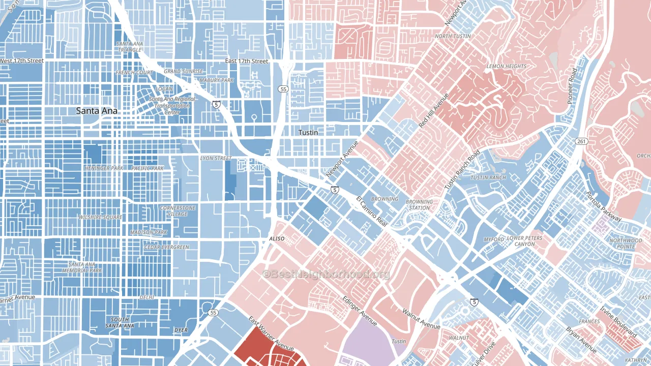 92780, CA block-group political-lean map