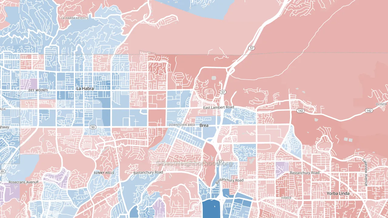 92821, CA block-group political-lean map