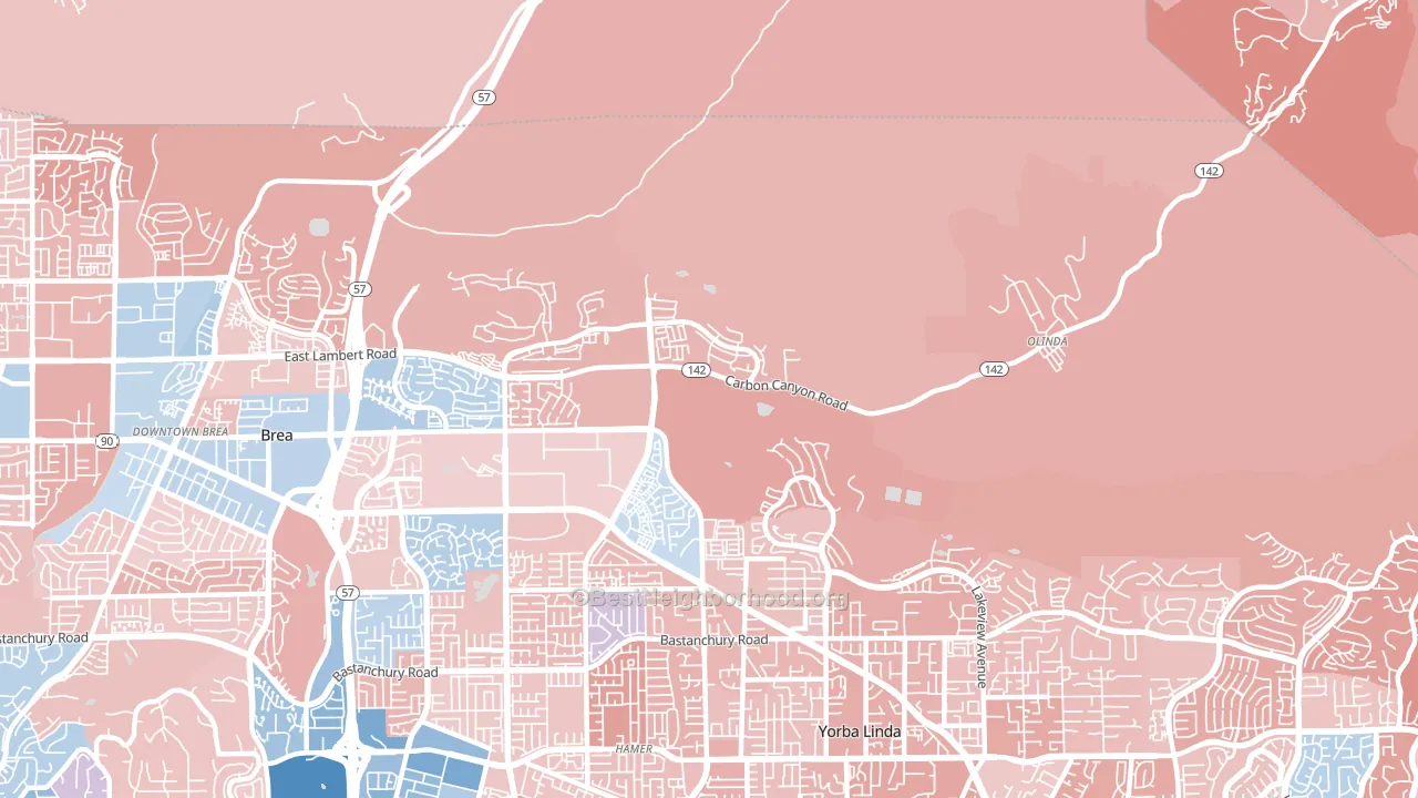 92823, CA block-group political-lean map