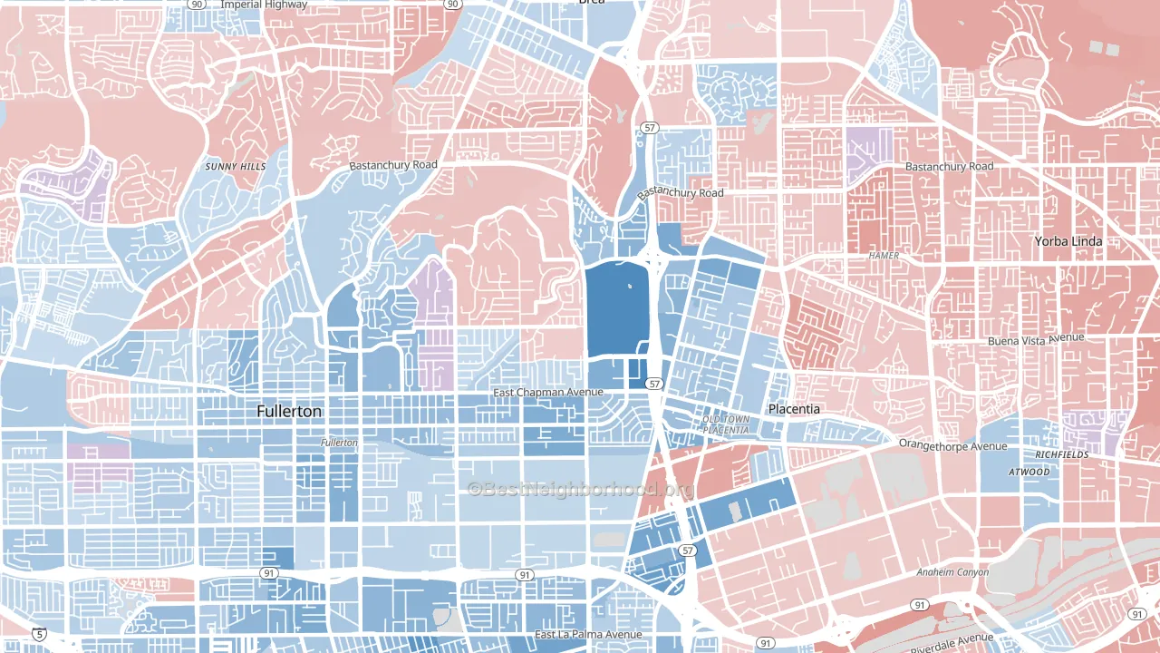 92831, CA block-group political-lean map