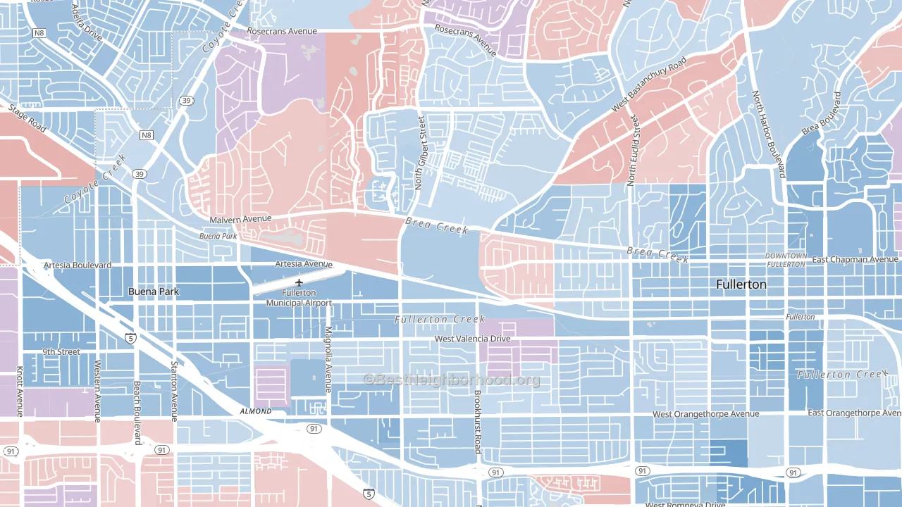 92833, CA block-group political-lean map
