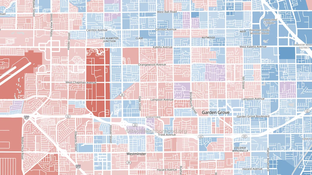 92841, CA block-group political-lean map