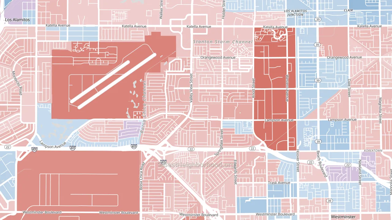 92845, CA block-group political-lean map
