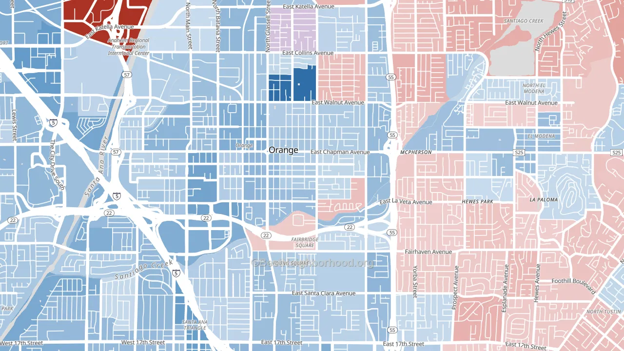 92866, CA block-group political-lean map