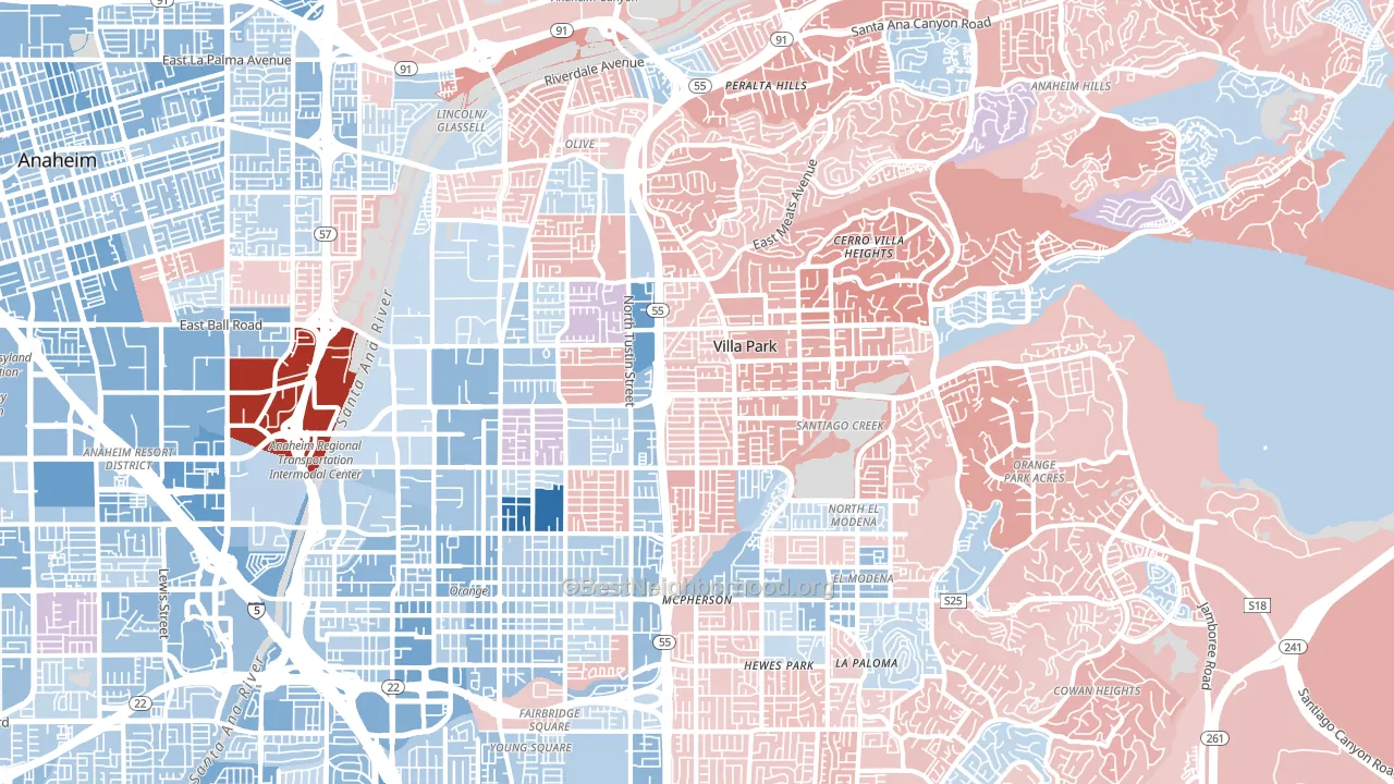 92867, CA block-group political-lean map