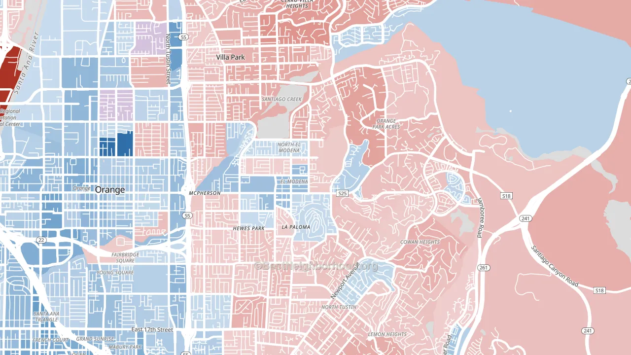 92869, CA block-group political-lean map