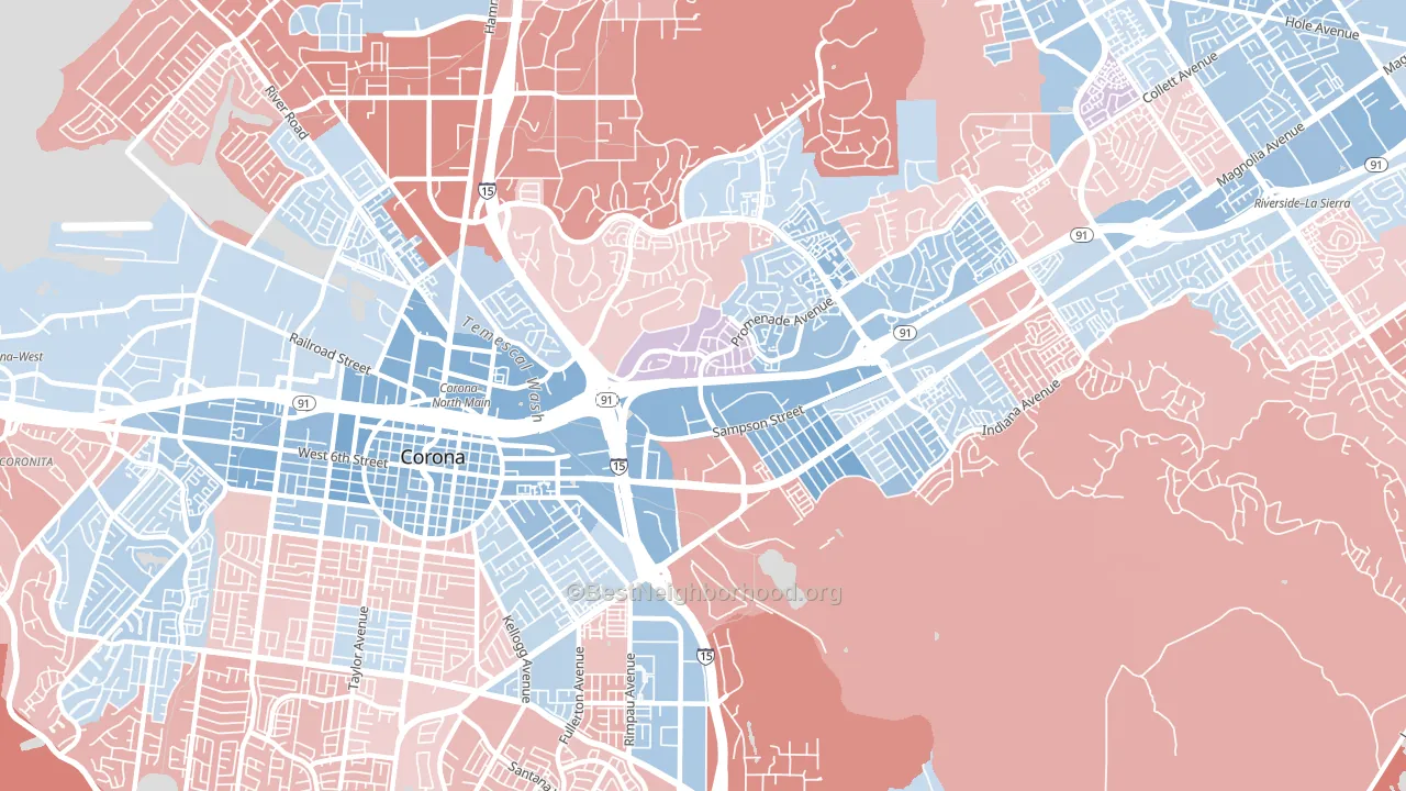 92879, CA block-group political-lean map