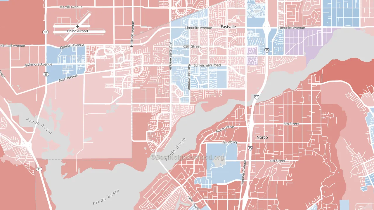 92880, CA block-group political-lean map