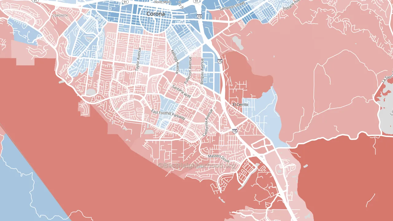 92881, CA block-group political-lean map