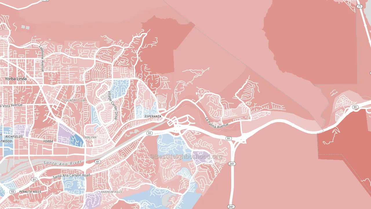 92887, CA block-group political-lean map