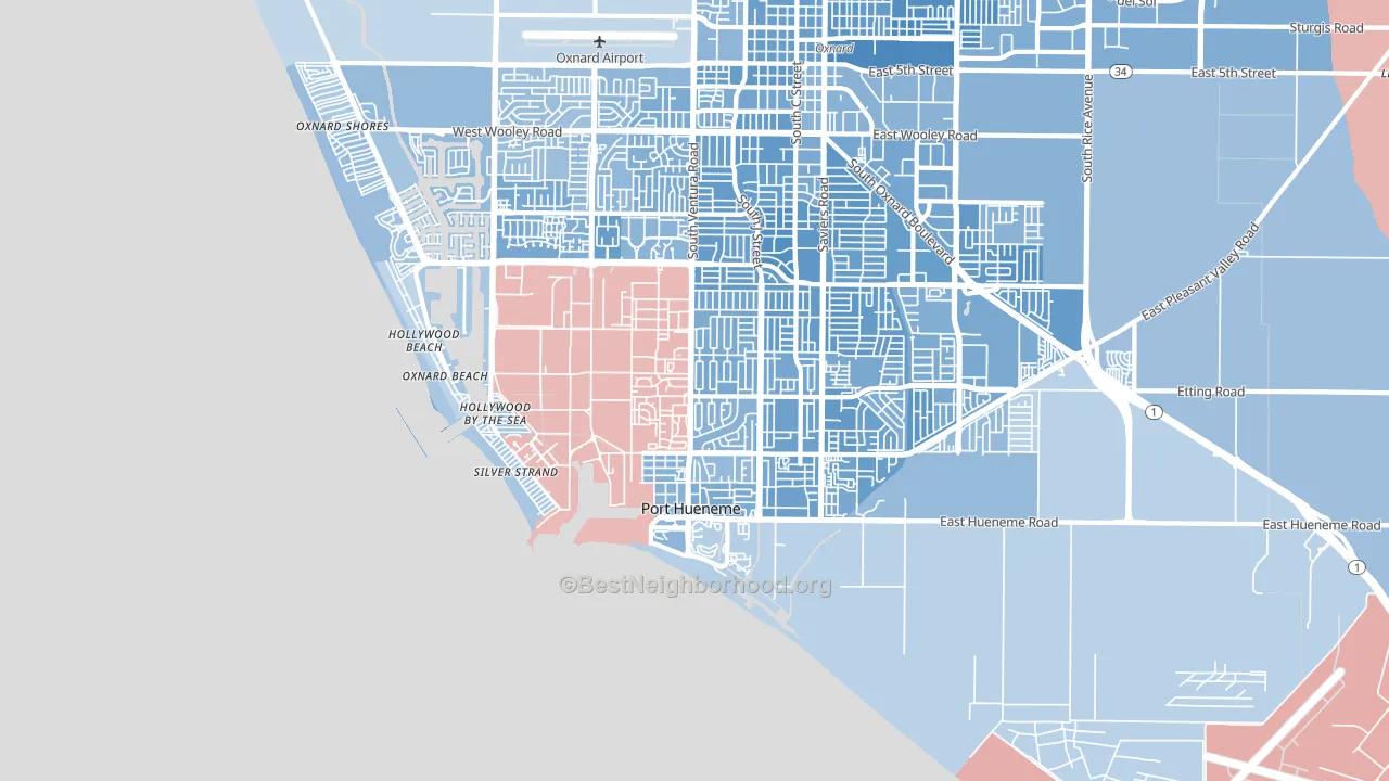 93041, CA block-group political-lean map