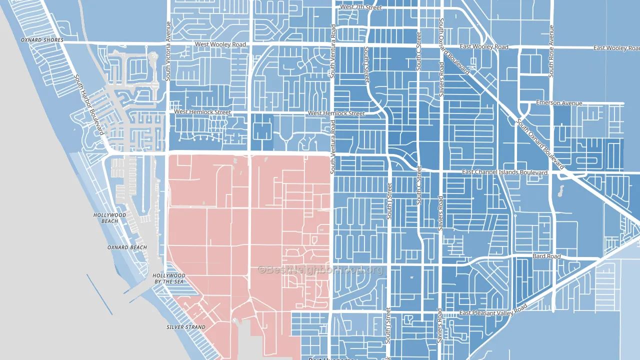 93043, CA block-group political-lean map