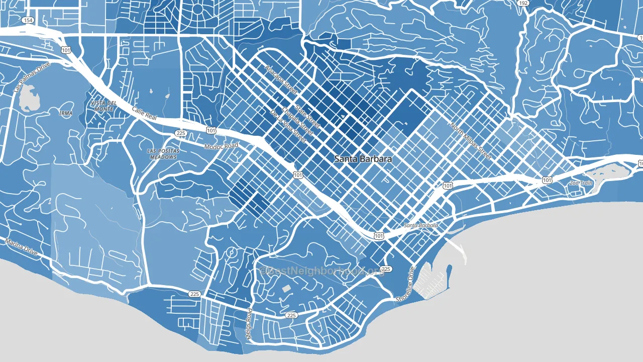 93101, CA block-group political-lean map