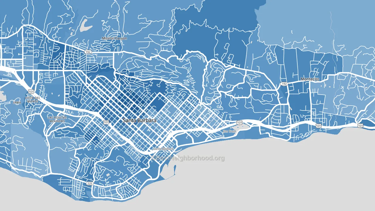 93103, CA block-group political-lean map