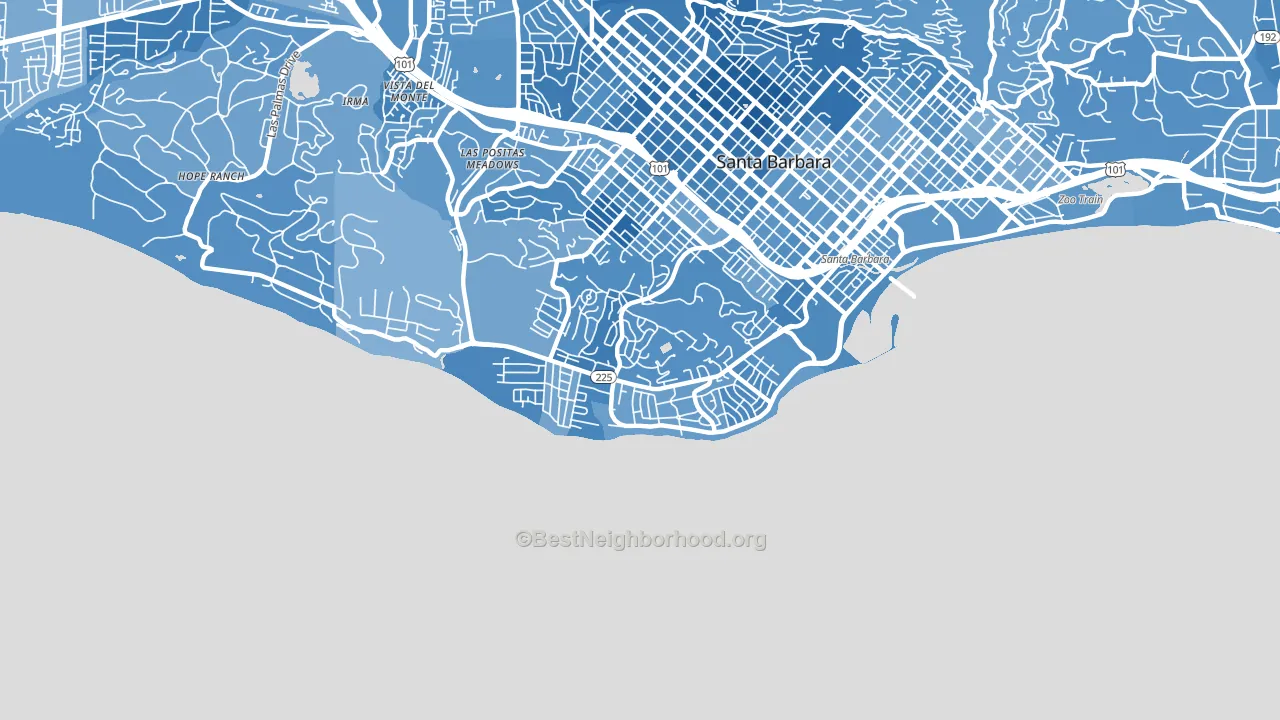 93109, CA block-group political-lean map