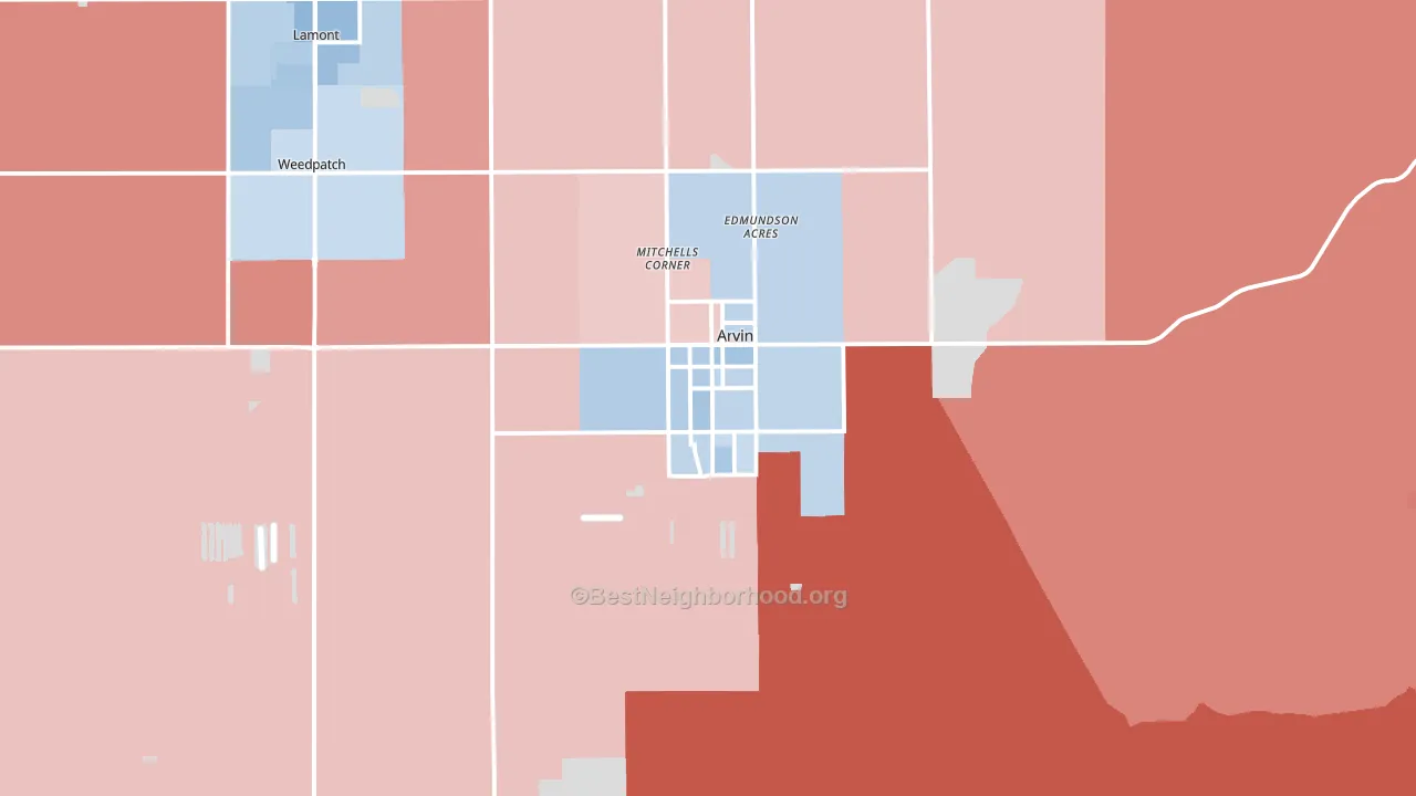 93203, CA block-group political-lean map