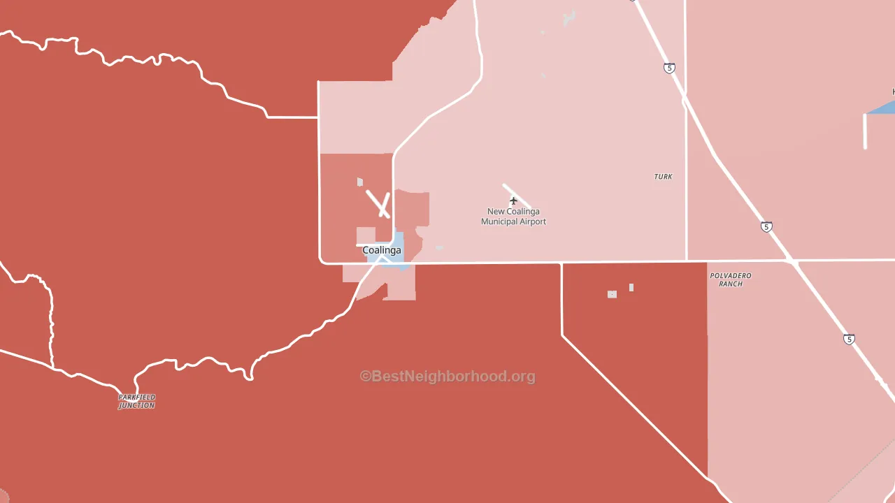 93210, CA block-group political-lean map