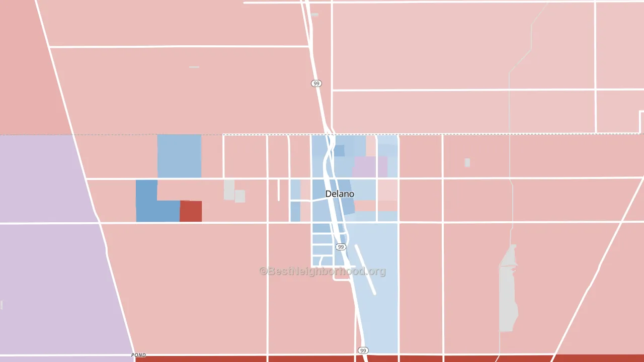 93215, CA block-group political-lean map