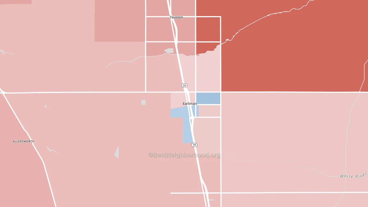 93219, CA block-group political-lean map