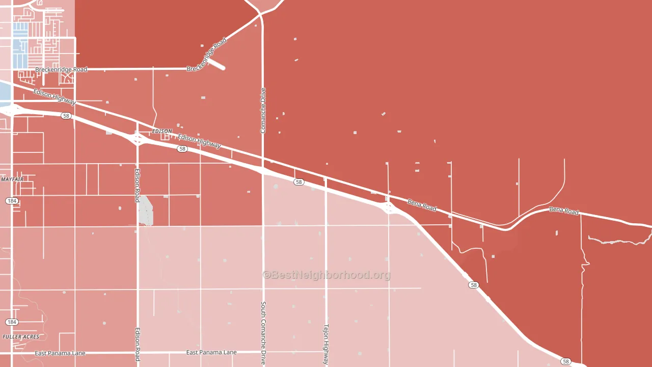 93220, CA block-group political-lean map