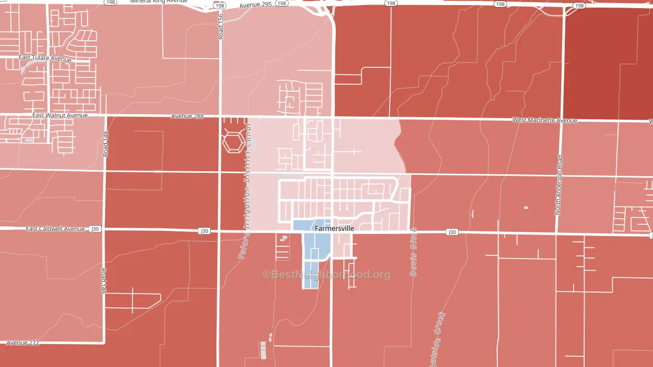 93223, CA block-group political-lean map