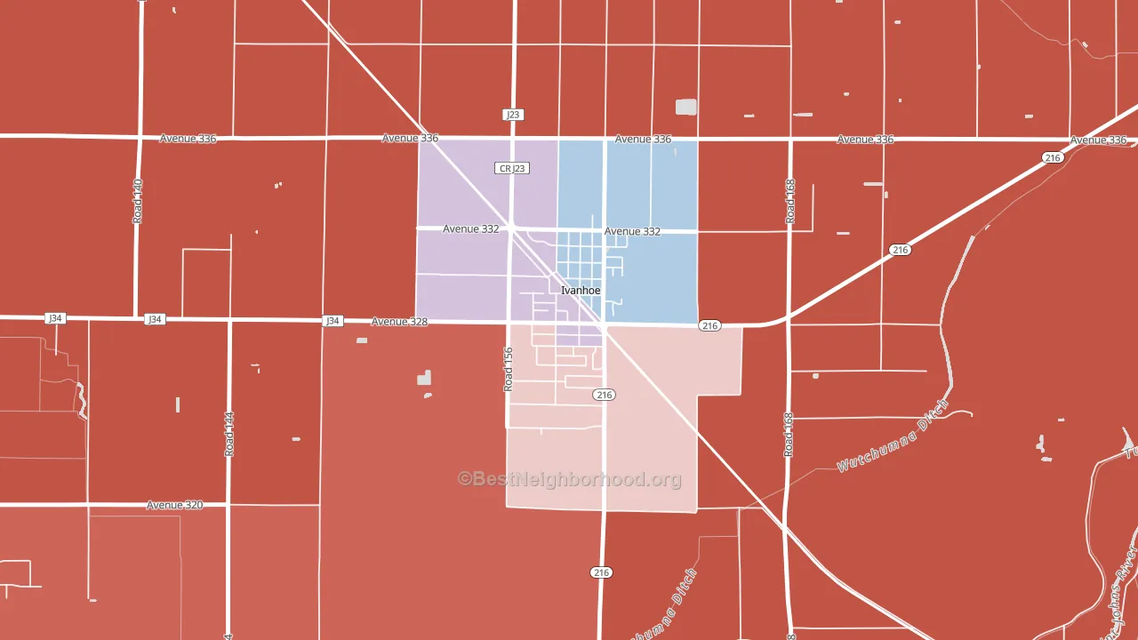 93235, CA block-group political-lean map