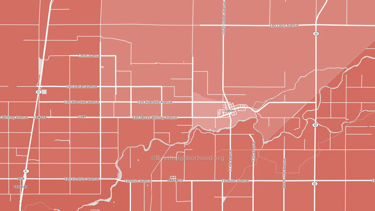 93242, CA block-group political-lean map
