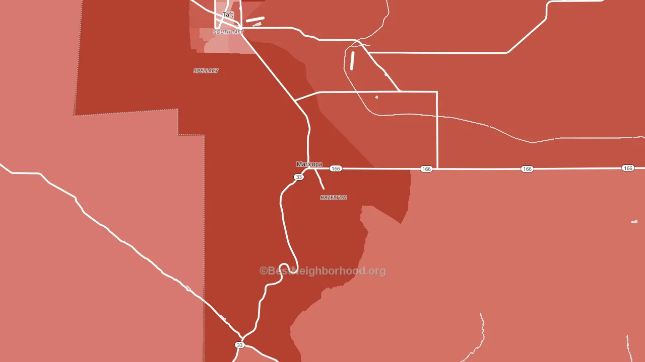 93252, CA block-group political-lean map