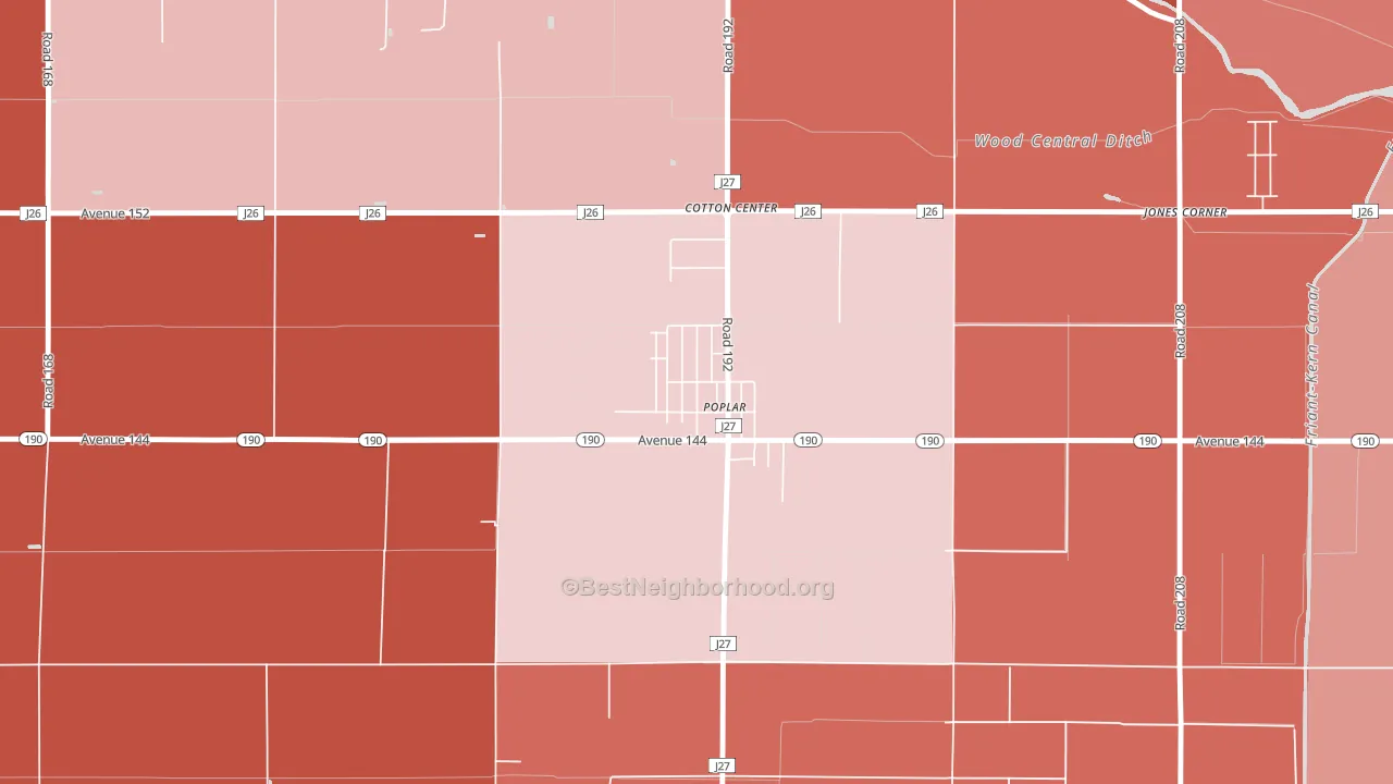 93258, CA block-group political-lean map