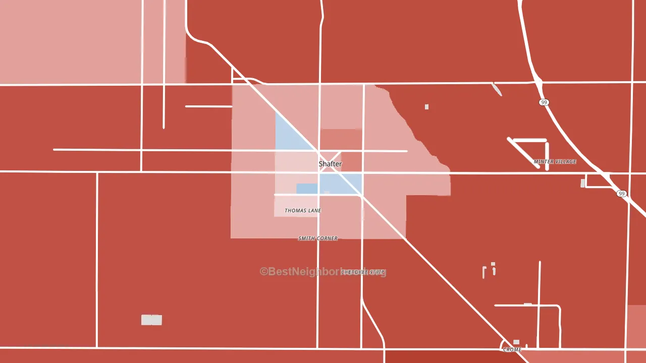 93263, CA block-group political-lean map