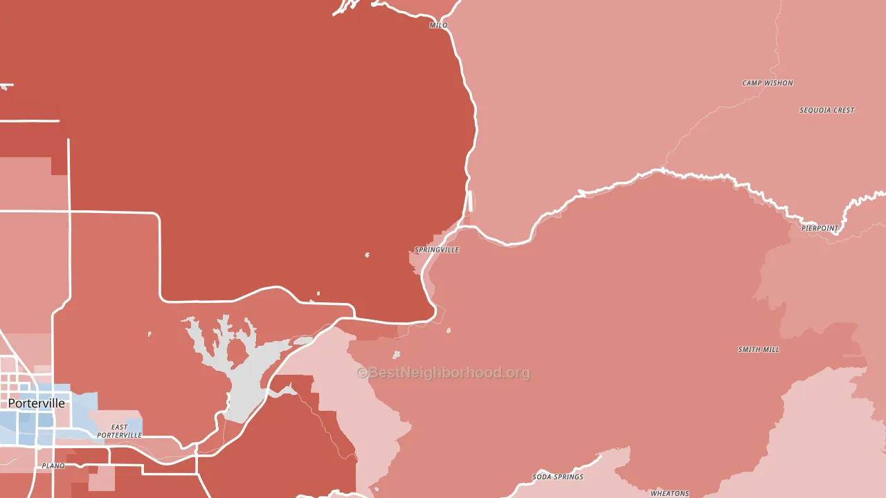93265, CA block-group political-lean map