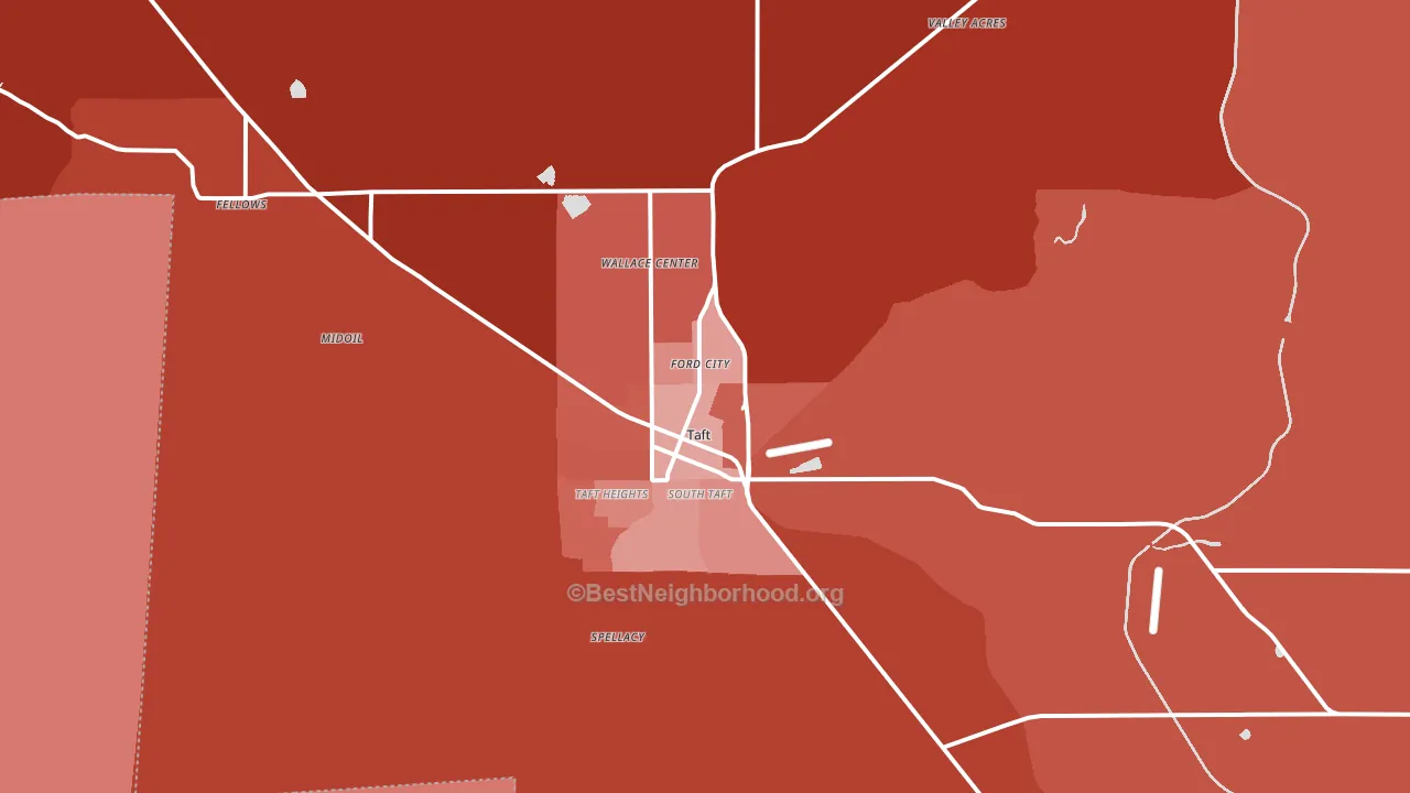 93268, CA block-group political-lean map