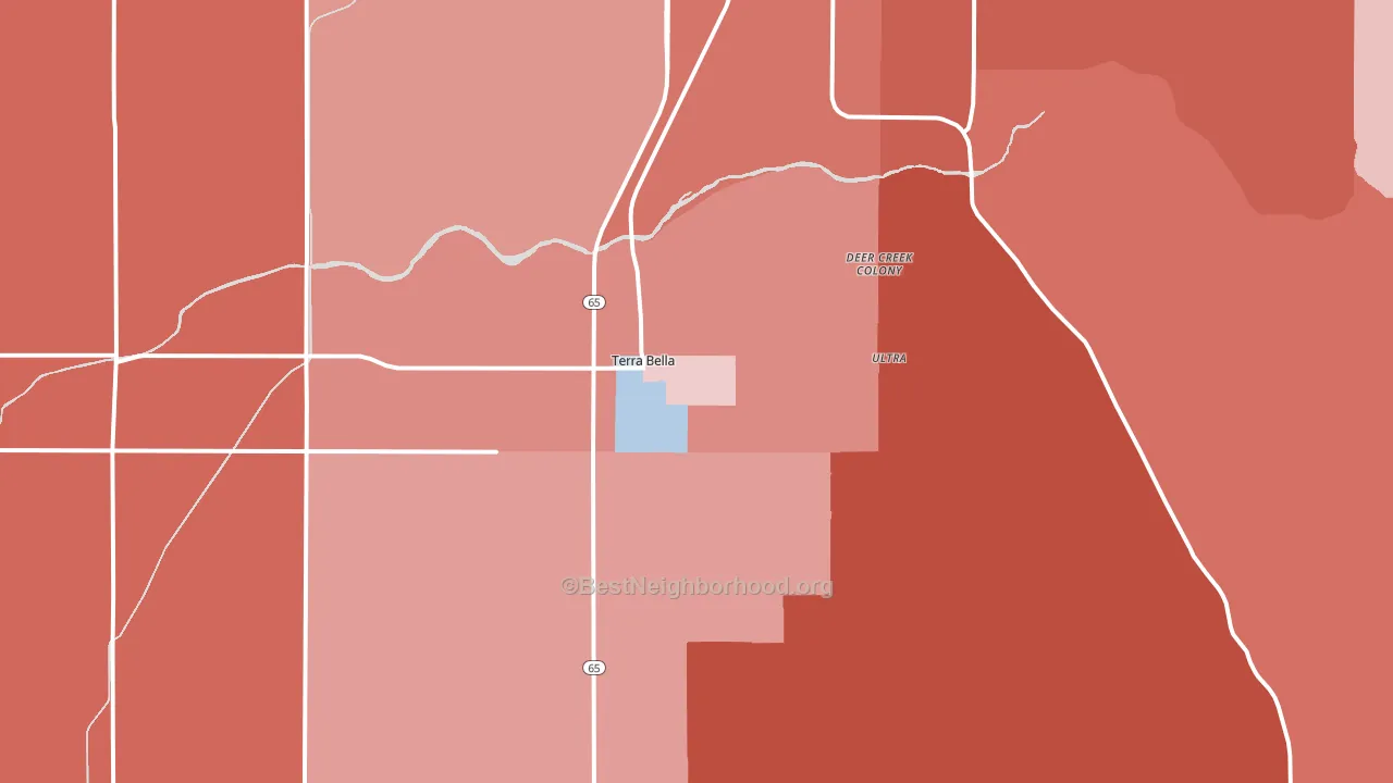 93270, CA block-group political-lean map