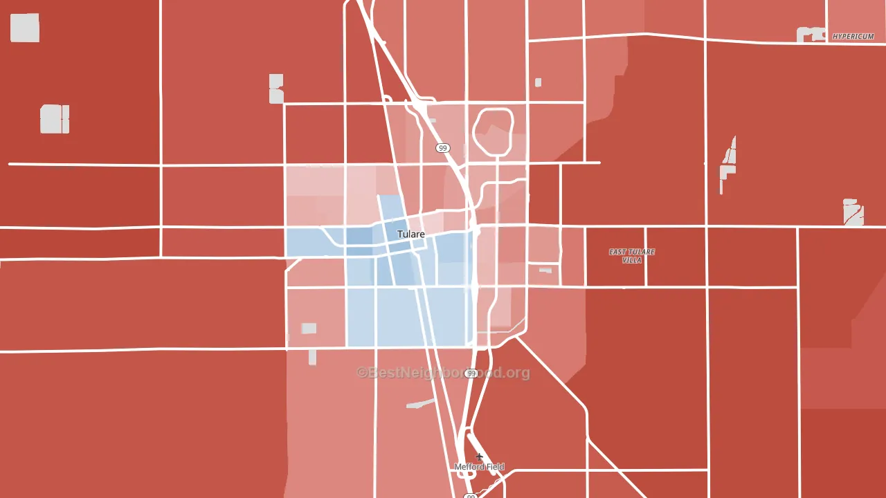 93274, CA block-group political-lean map