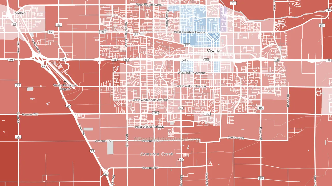 93277, CA block-group political-lean map