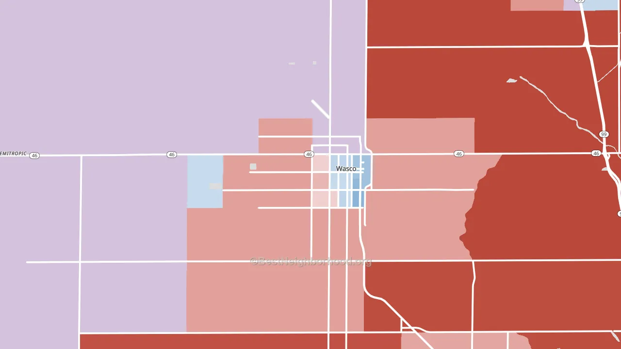 93280, CA block-group political-lean map