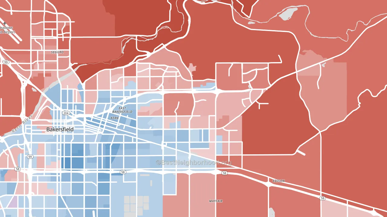 93306, CA block-group political-lean map