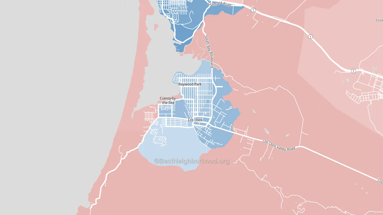 93402, CA block-group political-lean map