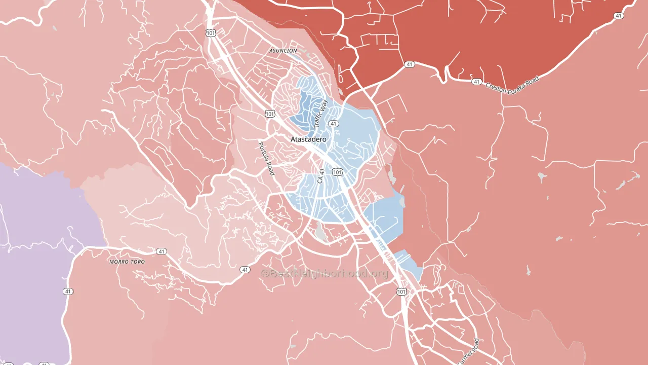 93422, CA block-group political-lean map