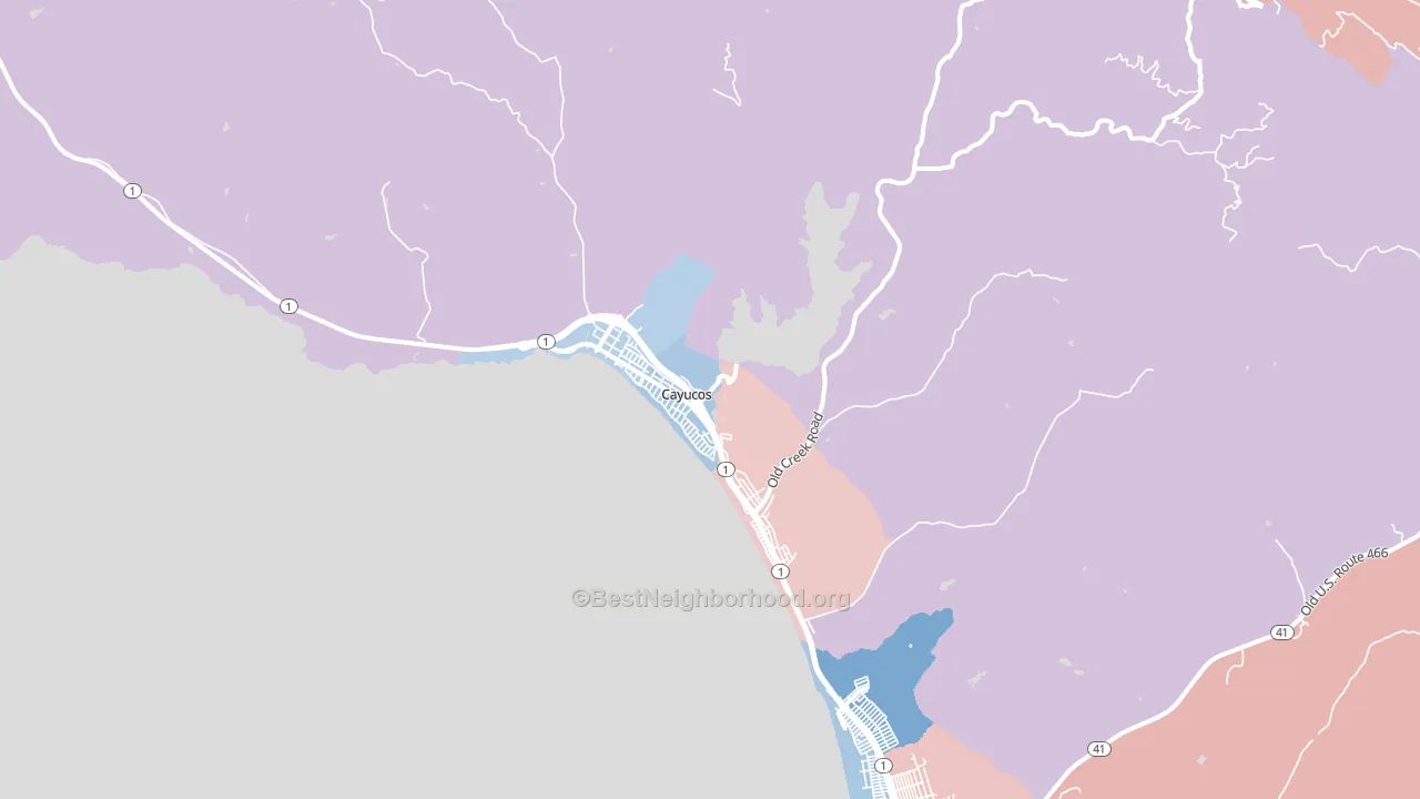 93430, CA block-group political-lean map